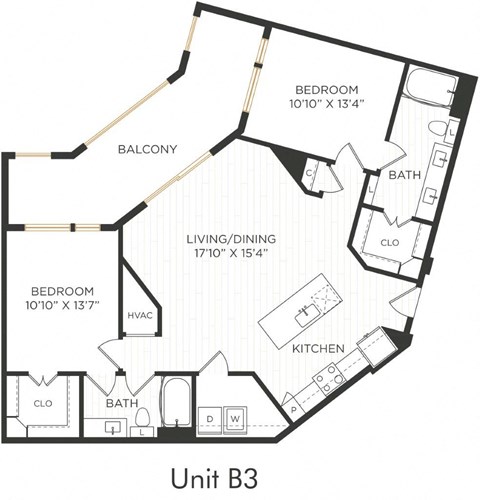Astra Avery Ranch Apartments B3 Floor Plan